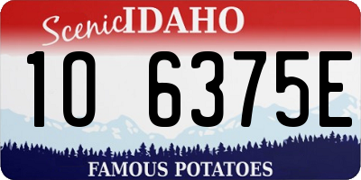ID license plate 1O6375E