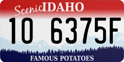 ID license plate 1O6375F