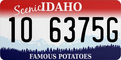 ID license plate 1O6375G