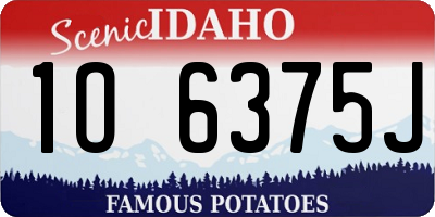 ID license plate 1O6375J