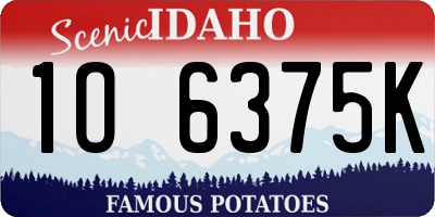ID license plate 1O6375K