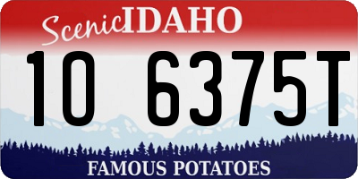 ID license plate 1O6375T
