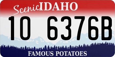 ID license plate 1O6376B