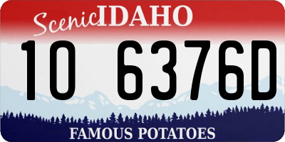 ID license plate 1O6376D