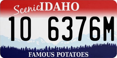 ID license plate 1O6376M