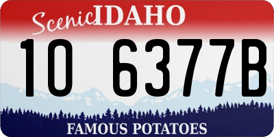 ID license plate 1O6377B