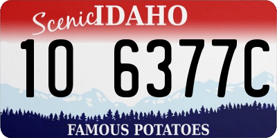 ID license plate 1O6377C
