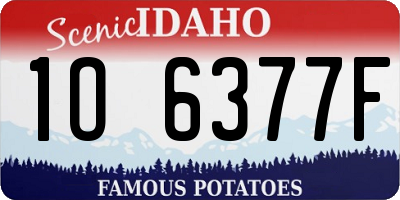 ID license plate 1O6377F