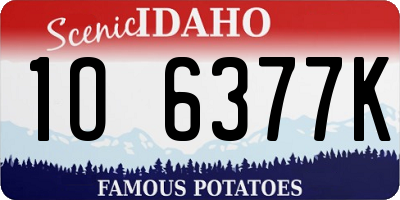 ID license plate 1O6377K