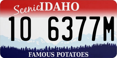 ID license plate 1O6377M