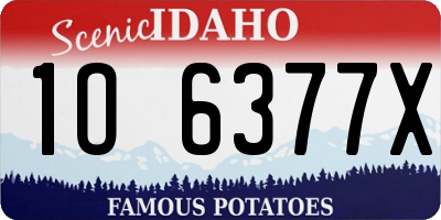 ID license plate 1O6377X