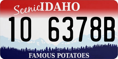 ID license plate 1O6378B