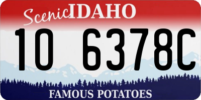 ID license plate 1O6378C