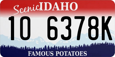 ID license plate 1O6378K