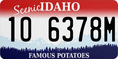 ID license plate 1O6378M