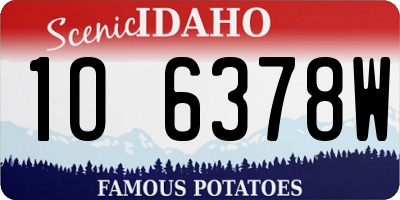 ID license plate 1O6378W