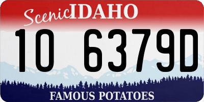 ID license plate 1O6379D