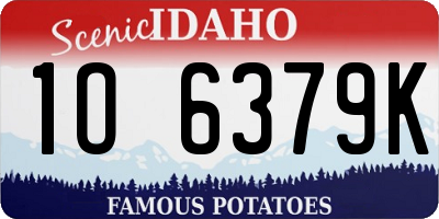 ID license plate 1O6379K