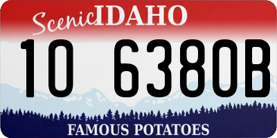 ID license plate 1O6380B