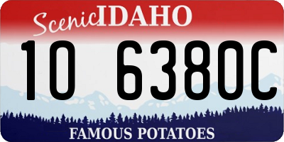 ID license plate 1O6380C