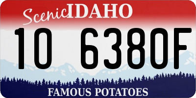ID license plate 1O6380F