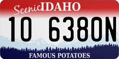 ID license plate 1O6380N