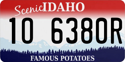 ID license plate 1O6380R