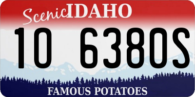 ID license plate 1O6380S
