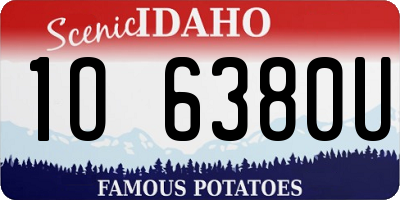 ID license plate 1O6380U