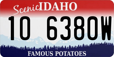 ID license plate 1O6380W