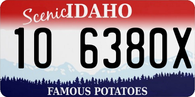 ID license plate 1O6380X
