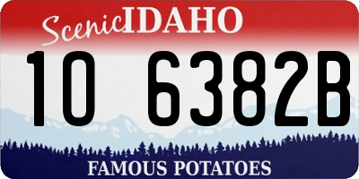 ID license plate 1O6382B