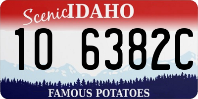 ID license plate 1O6382C