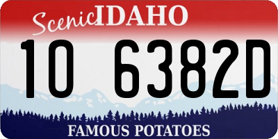 ID license plate 1O6382D