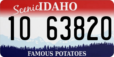 ID license plate 1O6382O
