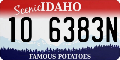 ID license plate 1O6383N