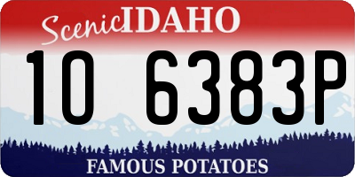 ID license plate 1O6383P