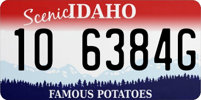 ID license plate 1O6384G