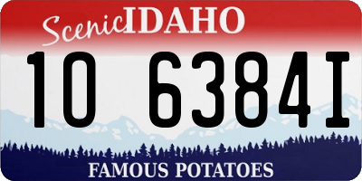 ID license plate 1O6384I