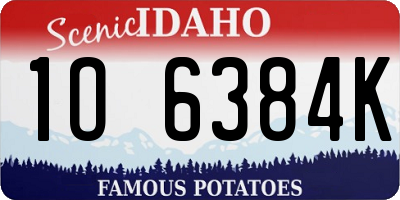 ID license plate 1O6384K