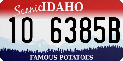 ID license plate 1O6385B