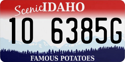 ID license plate 1O6385G