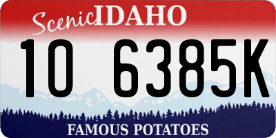 ID license plate 1O6385K