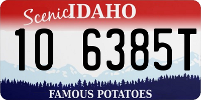 ID license plate 1O6385T