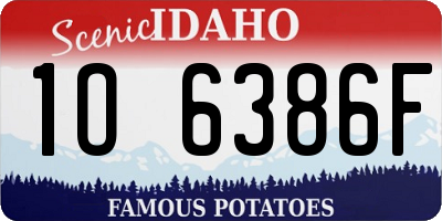 ID license plate 1O6386F