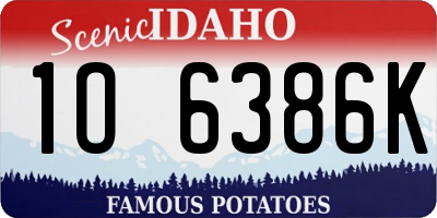 ID license plate 1O6386K