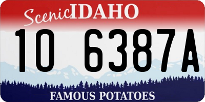 ID license plate 1O6387A