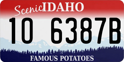 ID license plate 1O6387B