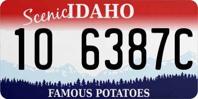 ID license plate 1O6387C