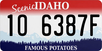 ID license plate 1O6387F